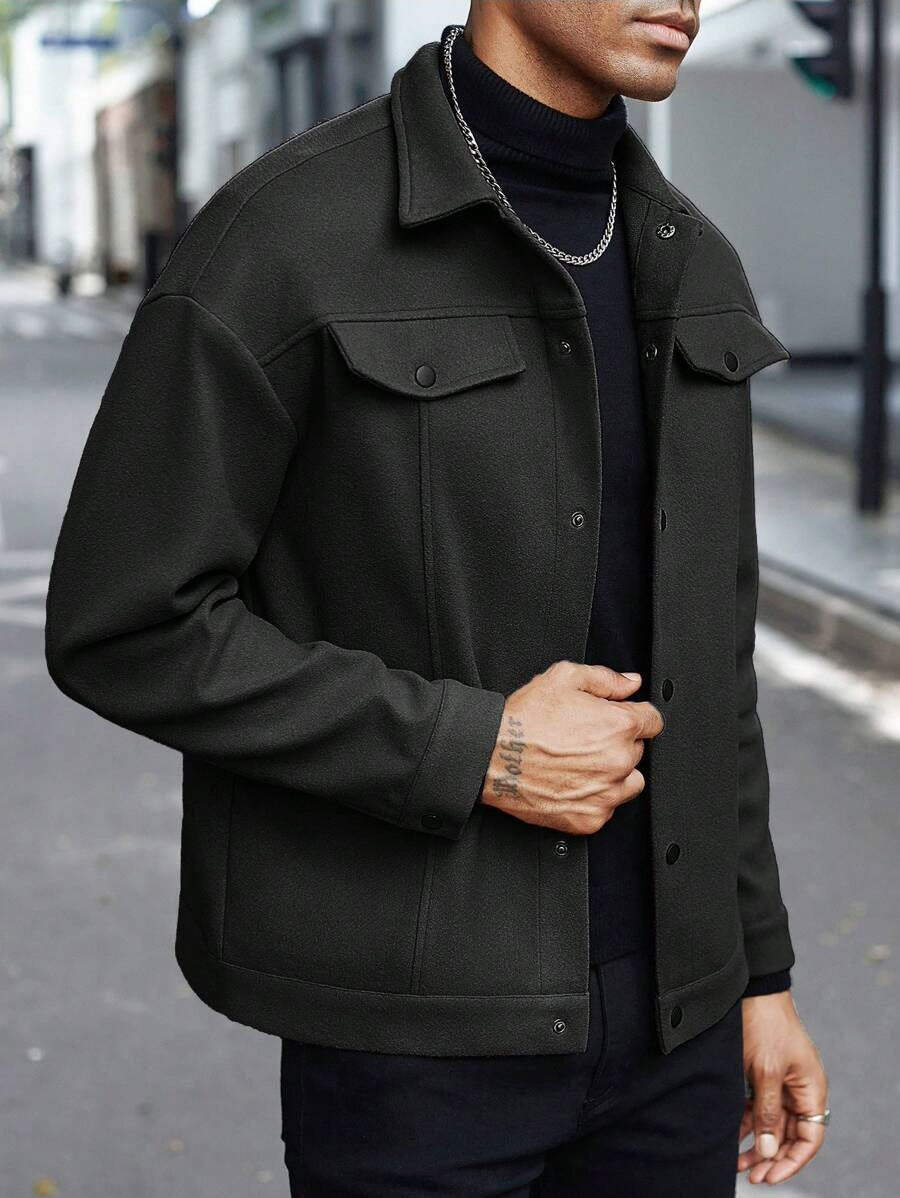 Herren Overshirt Jacke Lässig Modern Mit Details
