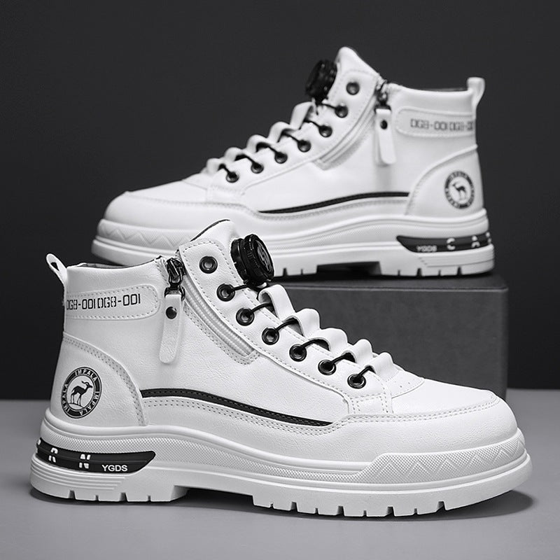 Damen Sneaker High-Top Modisch Schnellschnürung Schwarz
