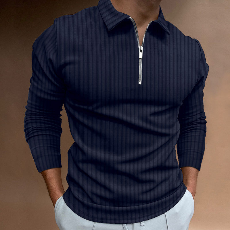 Herren Langarm-T-Shirt mit Reißverschluss Modern Elegant