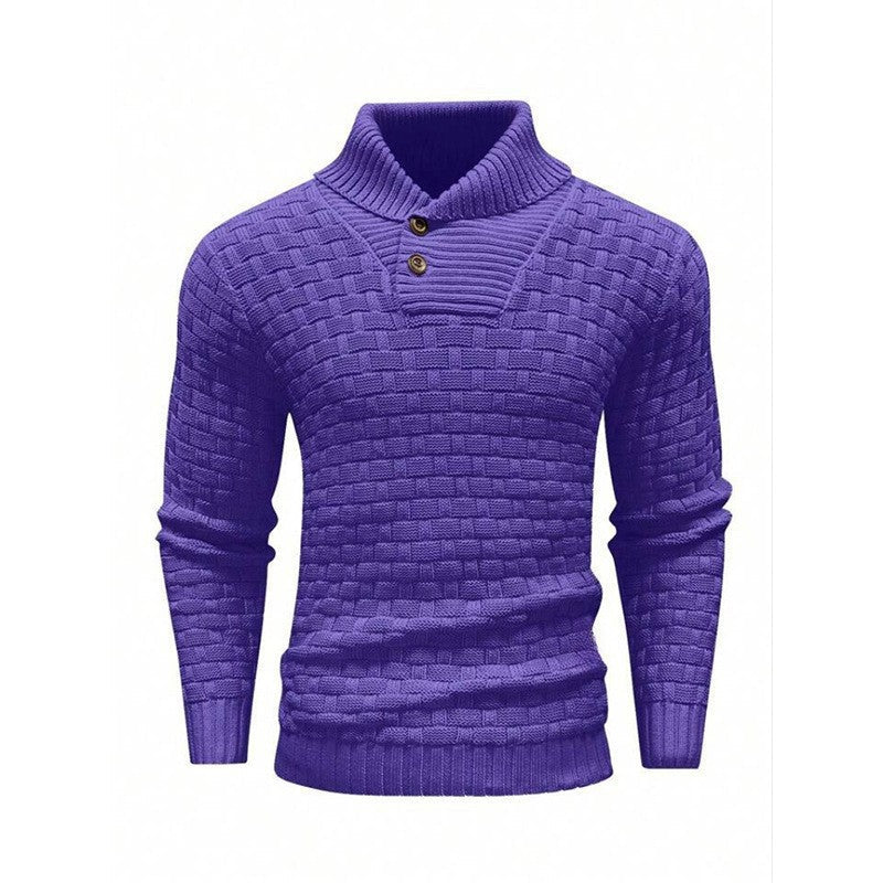 Herren Strickpullover Modern mit Stehkragen und Muster