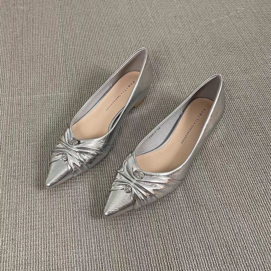 Damen Ballerinas Elegante Spitze Schnürsenkel Schwarz