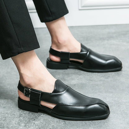 Damen Leder Mokassins Elegante Schuhe mit verstellbarem Riemen - BerlinGlamour