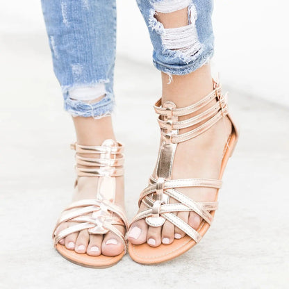 Damen Sandalen Geflochtene Schuhe Urban Style