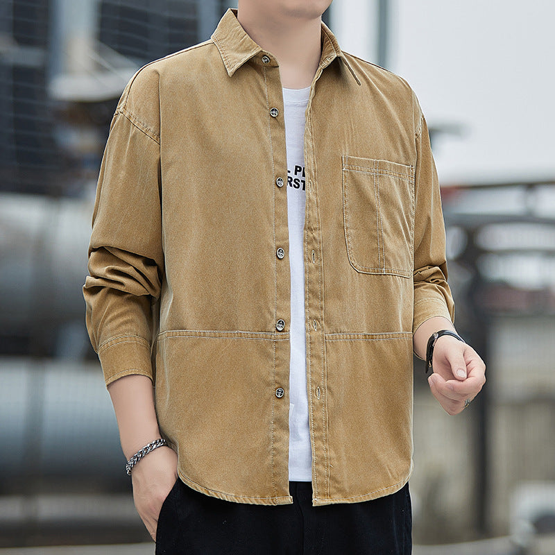 Herren Denim Overshirt Modern Schnitt
