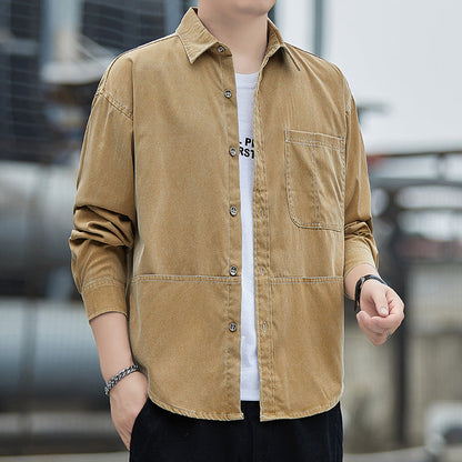 Herren Denim Overshirt Modern Schnitt