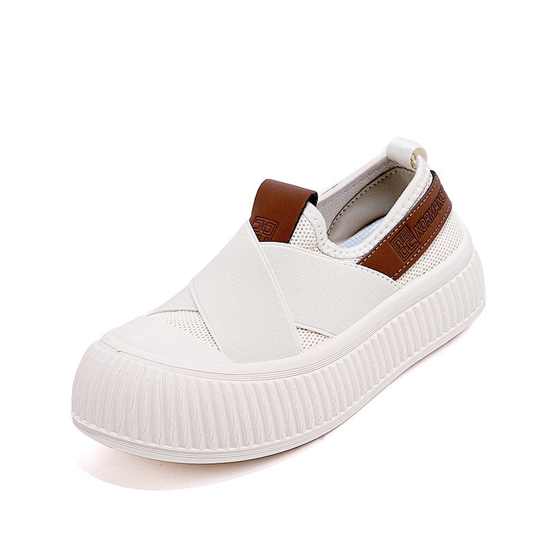 Damen Sneaker Slip-On Elastisch Rutschfest Schwarz Modisch