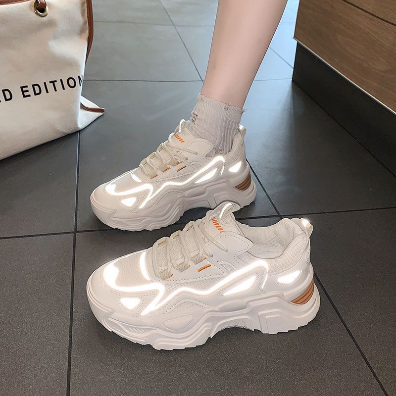 Sportliche Damen Sneaker Reflektierend Chunky Sneaks - BerlinGlamour