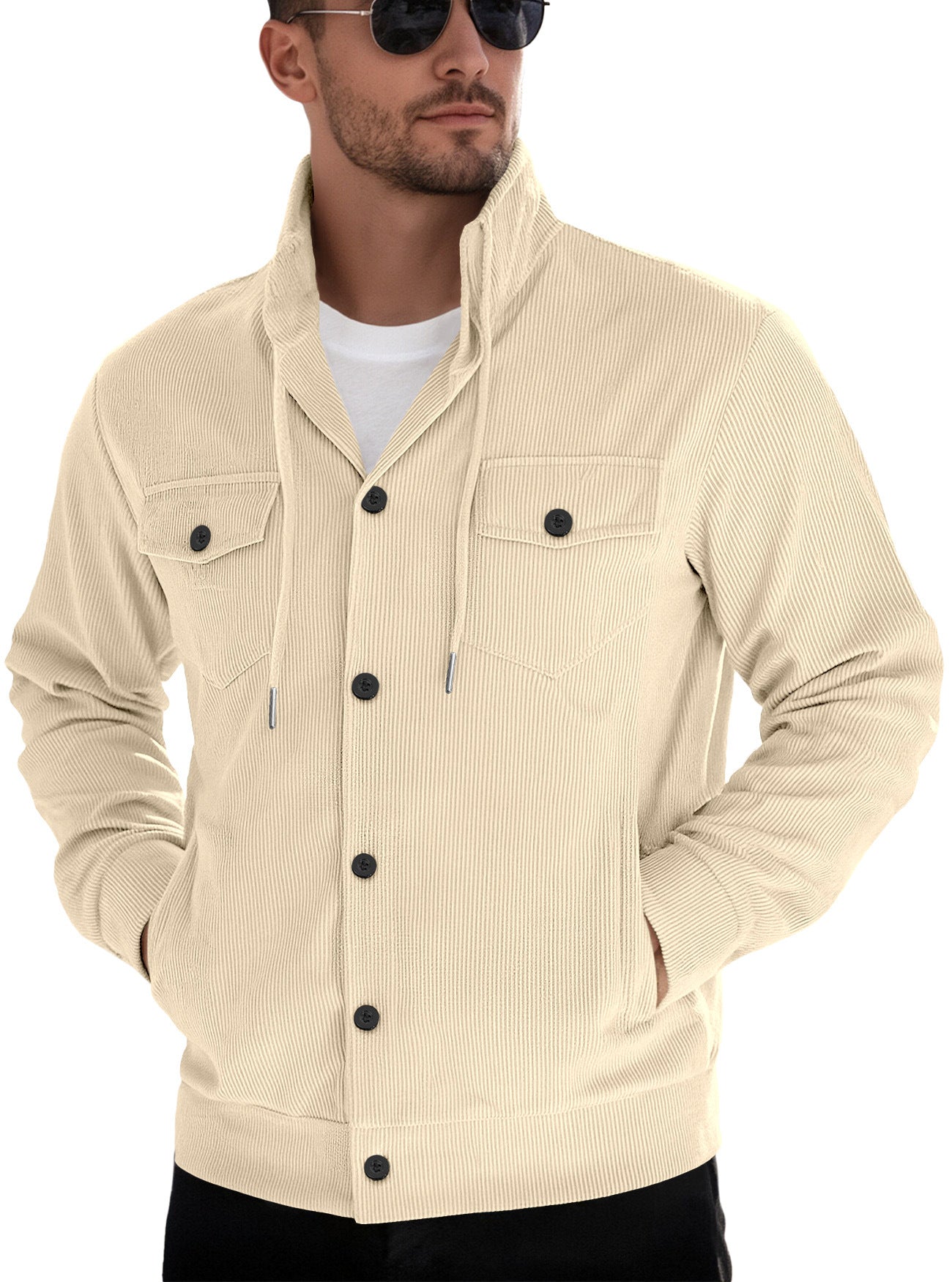 Herren Steppjacke Lässig mit Kapuze Modern