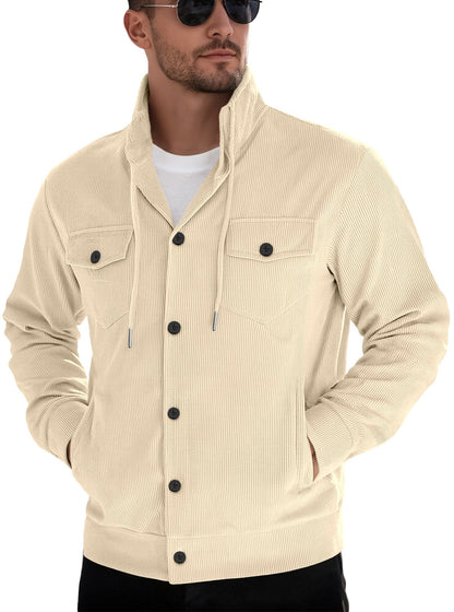 Herren Steppjacke Lässig mit Kapuze Modern