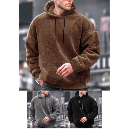 Herren Fleece-Hoodie mit Kängurutasche und verstellbarer Kapuze Warm - BerlinGlamour
