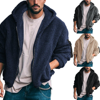 Herren Fleecejacke Weich Kapuze Warm - BerlinGlamour