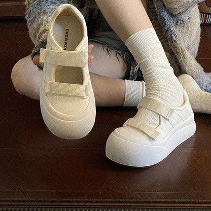 Damen Sneaker Plateau Bequem Klettverschluss Verstellbar