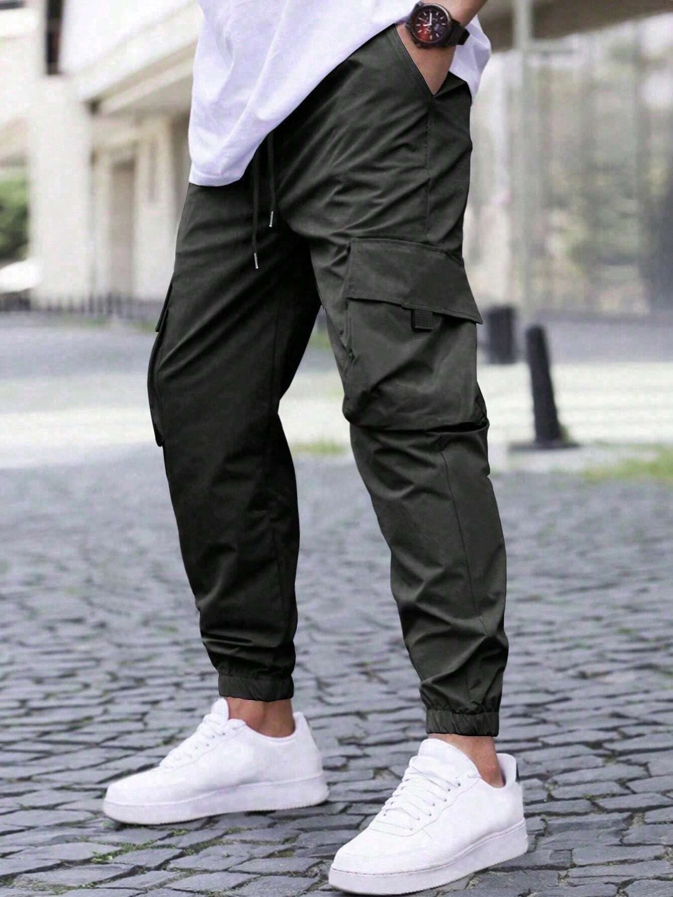 Herren Cargo-Jogger Bequem Elastisch Viel Taschen