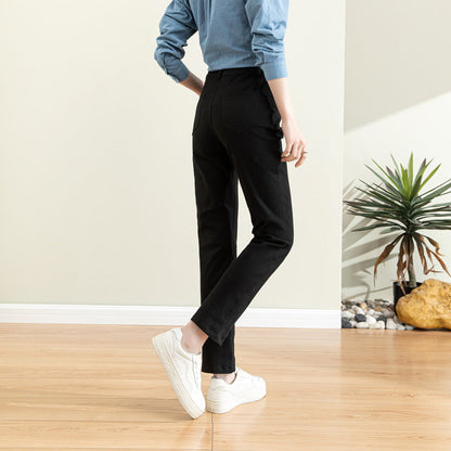 Damen Chino Hose Hochbund Stretch