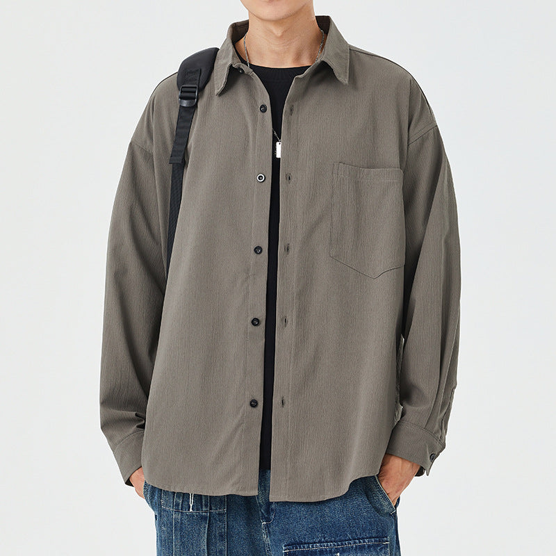 Herren Overshirt Lässig mit Brusttasche Modern