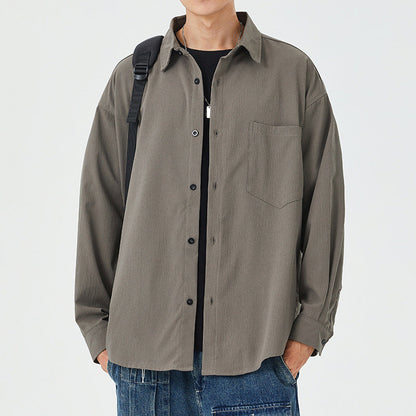 Herren Overshirt Lässig mit Brusttasche Modern