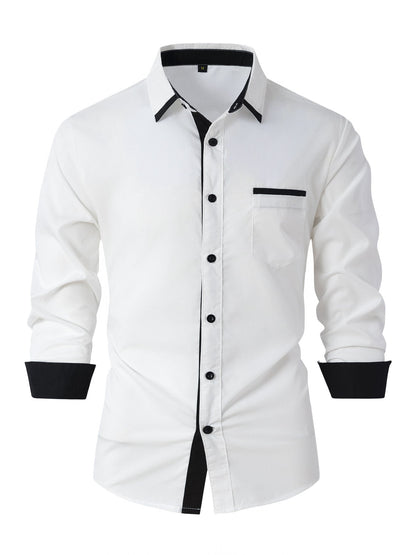 Elegantes Herren-Hemd mit Kontrastkragen Baumwolle