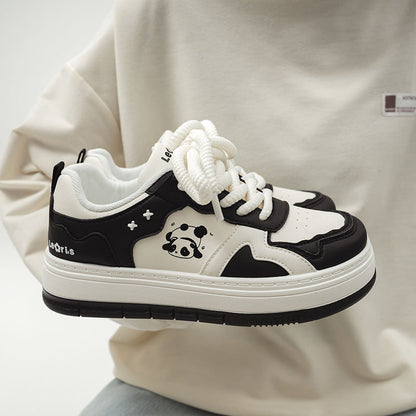 Damen Sneaker Sportlich Tiermotiv Schnürsenkel
