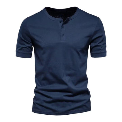Herren Kurzarm-Shirt mit Knöpfen Bequem Modern
