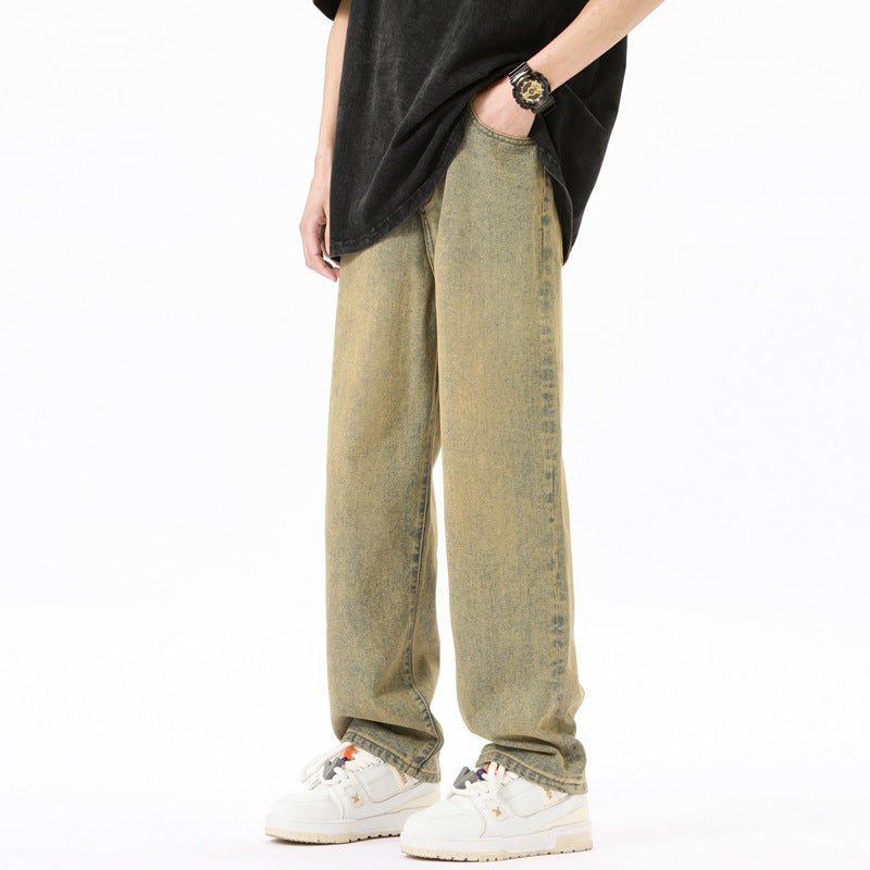 Herren Jeans Bequem Lässig Weite Passform