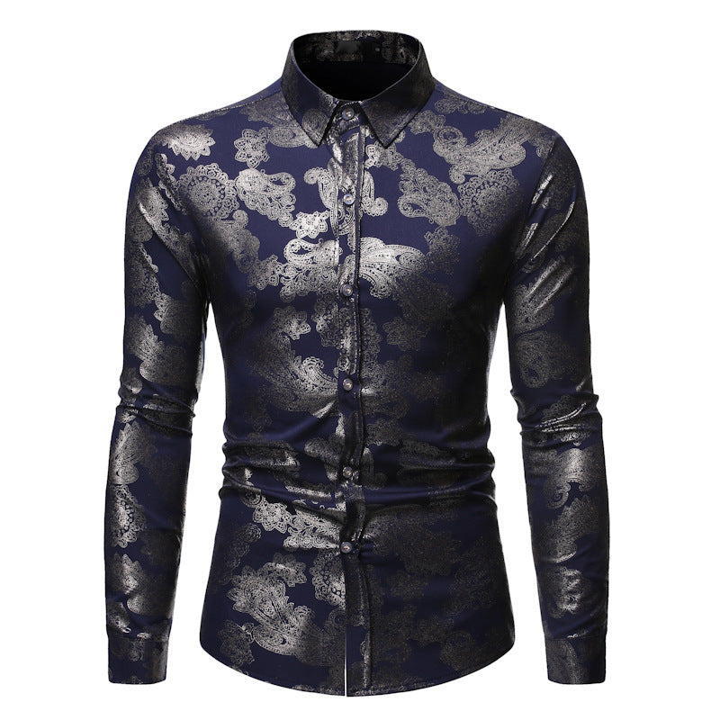 Herren Hemd Elegant Floralmuster Stilvolle Bluse