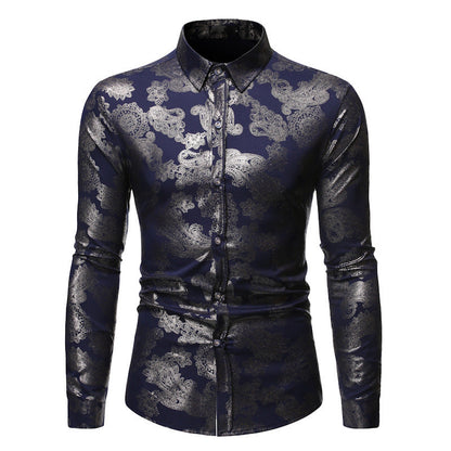 Herren Hemd Elegant Floralmuster Stilvolle Bluse
