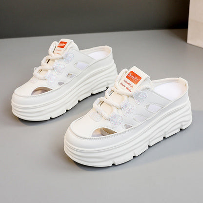 Damen Sneaker Bequem Chunky Slip-On mit Glitzer