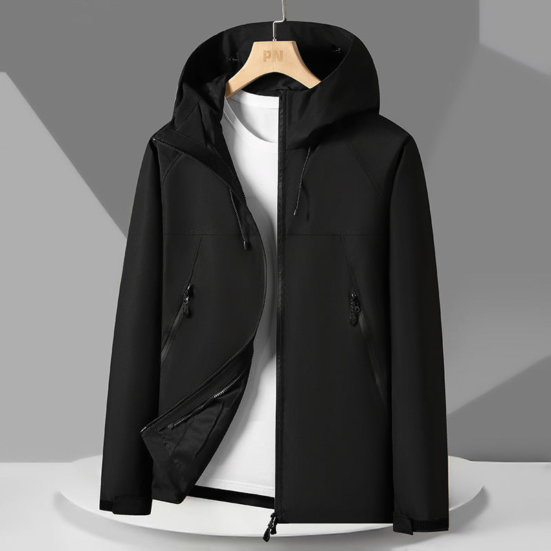 Herren Wetterjacke Atmungsaktiv mit Kapuze Wasserdicht