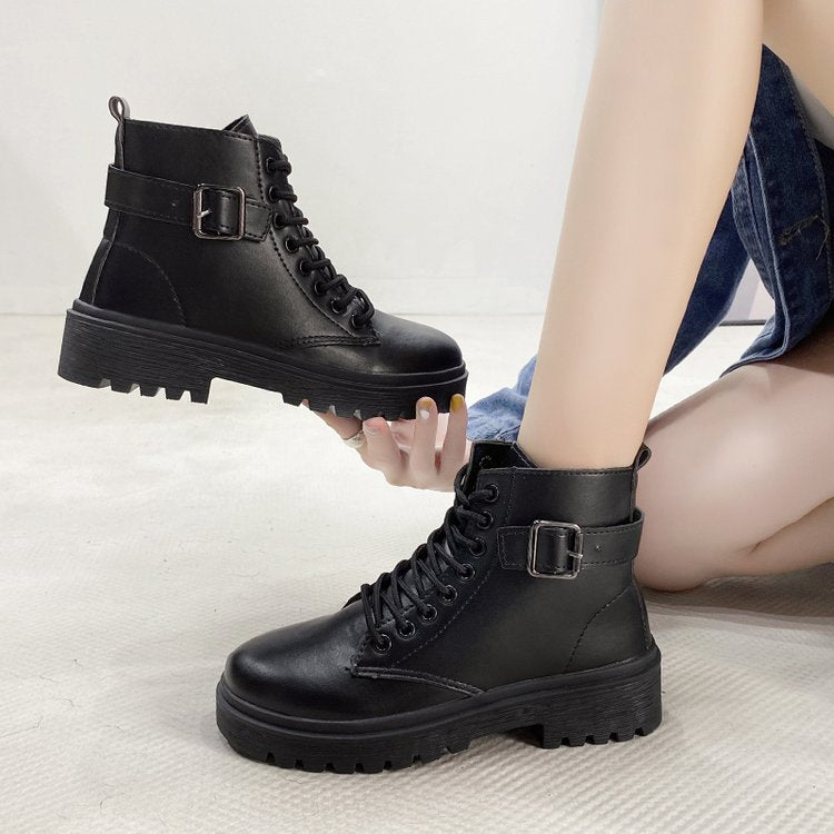 Damen Stiefeletten Schnürschuhe Robust mit Reißverschluss