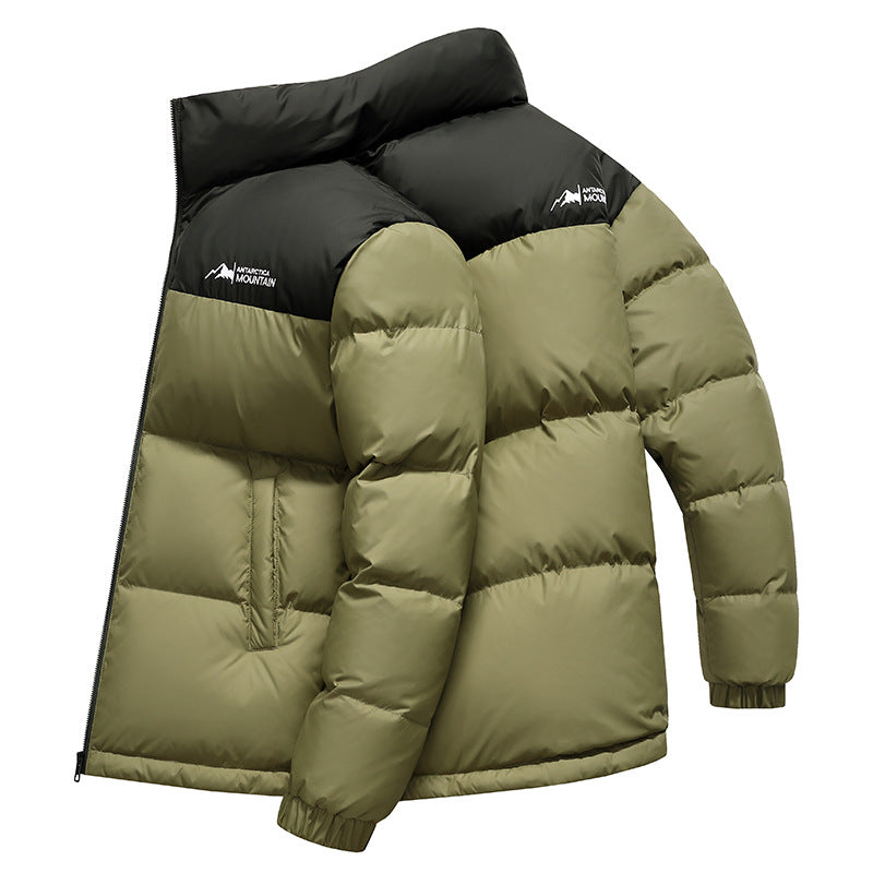 Herren Winterjacke Steppjacke Warm Isoliert Schwarz