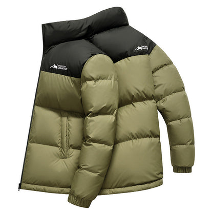 Herren Winterjacke Steppjacke Warm Isoliert Schwarz