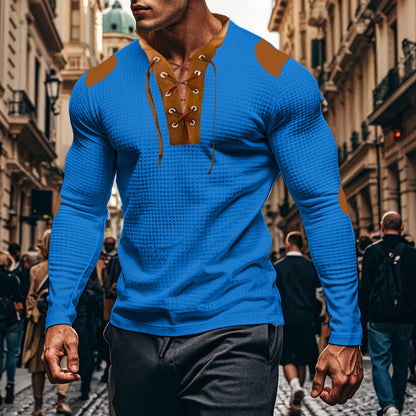 Ein modernes, elegantes Hemdley-Shirt mit dekorativem Schnürdesign, das für jeden Anlass geeignet ist. Es ist aus hochwertigem Material gefertigt und hat ein elegantes Design, das jeden Hemd