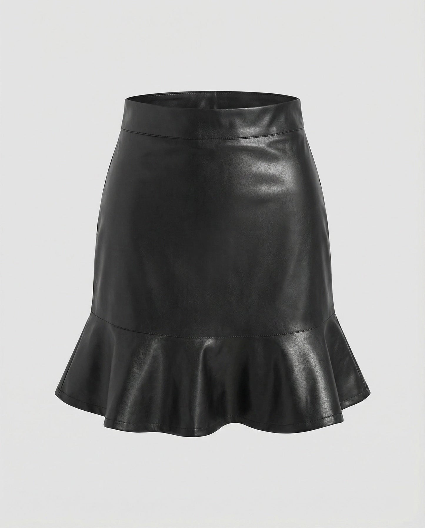 Kurzer Damen Minirock Kunstleder Schwarz Modisch