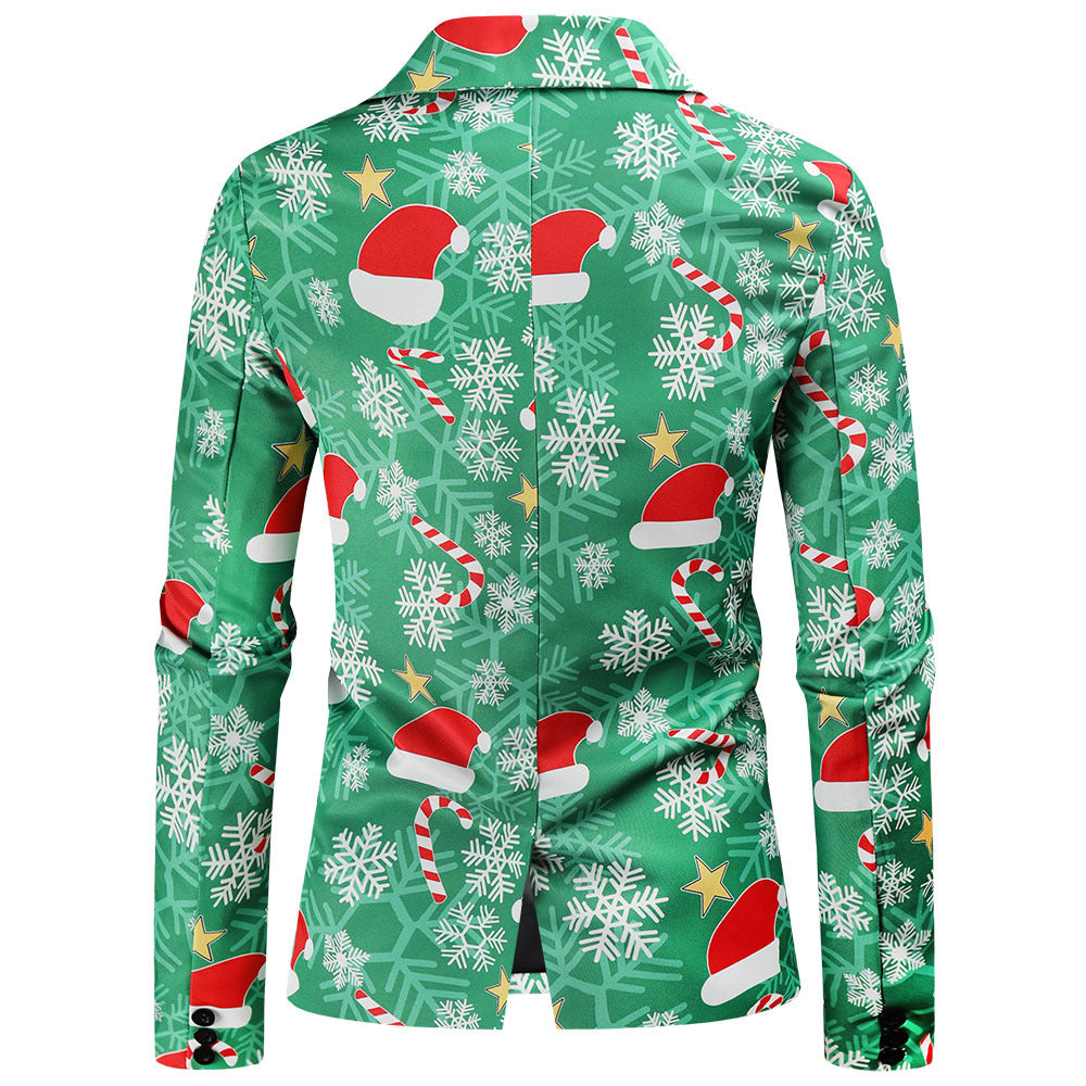 Herren Blazer Weihnachtlich Moderner Anzug Blazer