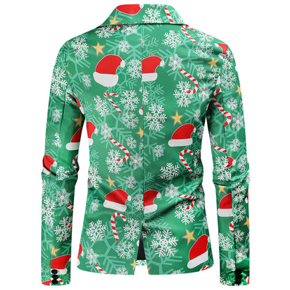 Herren Blazer Weihnachtlich Moderner Anzug Blazer