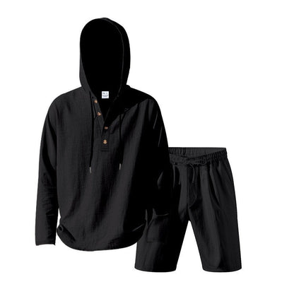 Herren Kapuzenshirt mit kurzer Hose Casual Sportlich