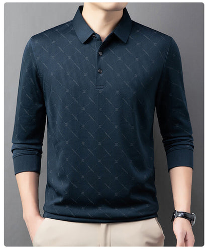 Herren Poloshirt Langarm Atmungsaktiv Modern
