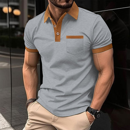 Herren Polohemd Modern mit Brusttasche und Kontrastfarben - BerlinGlamour
