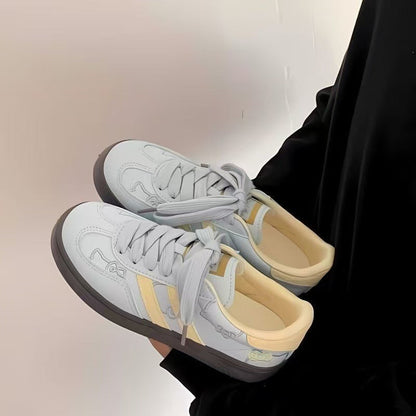 Damen Sneaker Blumen Dekor Weich Laufsohle