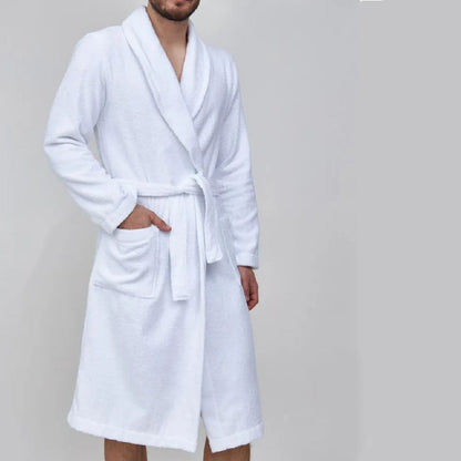 Herren Frottee Bademantel Weich mit Gürtel
