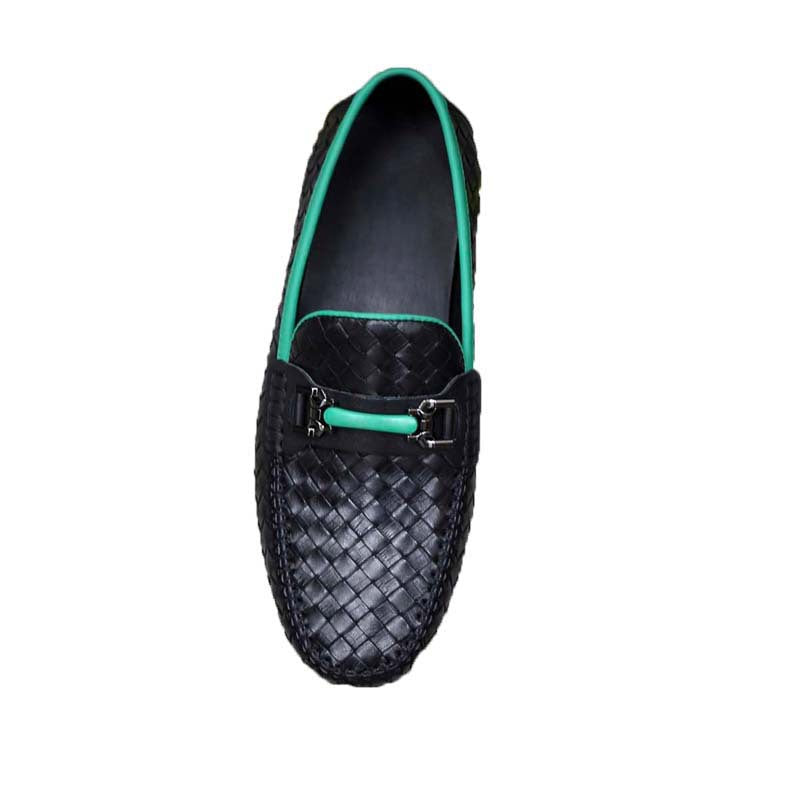 Damen Mokassins Leder Geflochtene Slipper Sommermode