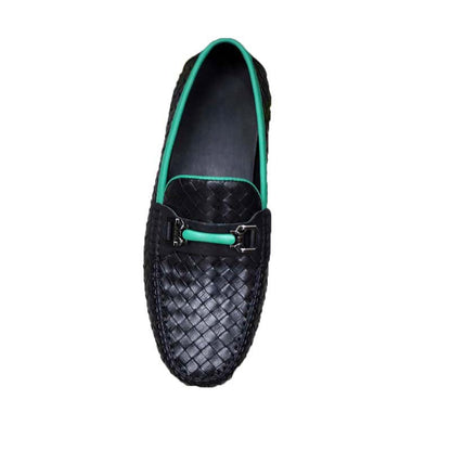 Damen Mokassins Leder Geflochtene Slipper Sommermode