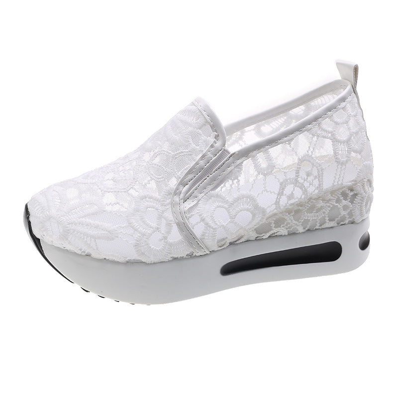 Damen Sneaker Slip-On Bequem Spitze Optik