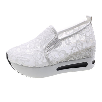 Damen Sneaker Slip-On Bequem Spitze Optik