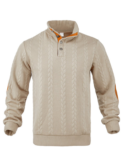 Herren Strickpullover Stehkragen Strukturieren Modern