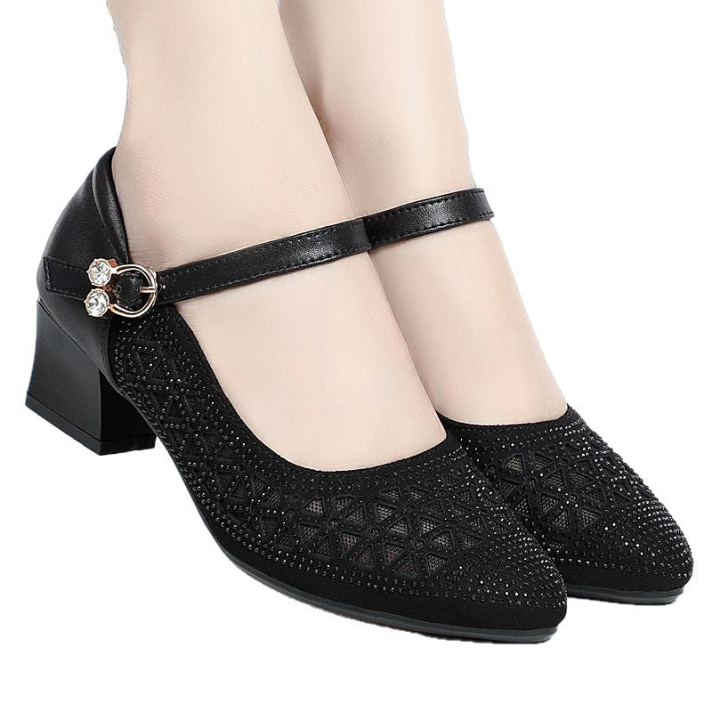 Damen Pumps Hochhackig Elegante Schuhe mit Riemen