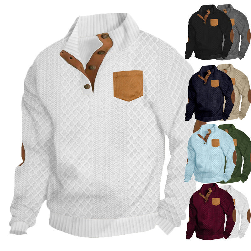 Herren Pullover Strick Modern mit Leder Details - BerlinGlamour