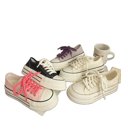 Damen Sneaker Plateau Dicksohle Schnürsenkel Modern Frauen Schuhe