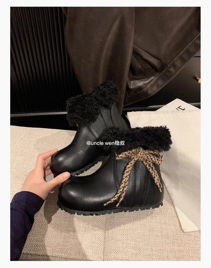 Damen Winterstiefel Warm Kuschelig Schnürstiefel