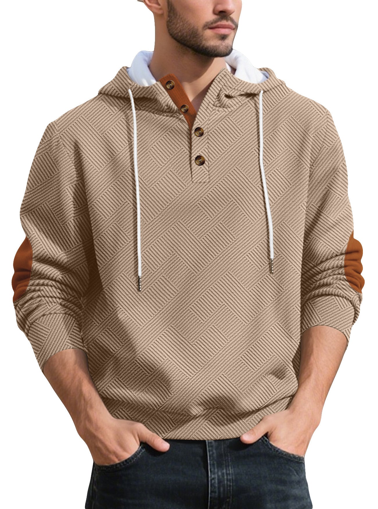 Herren Kapuzenpullover Modern Strukturiert Trendig